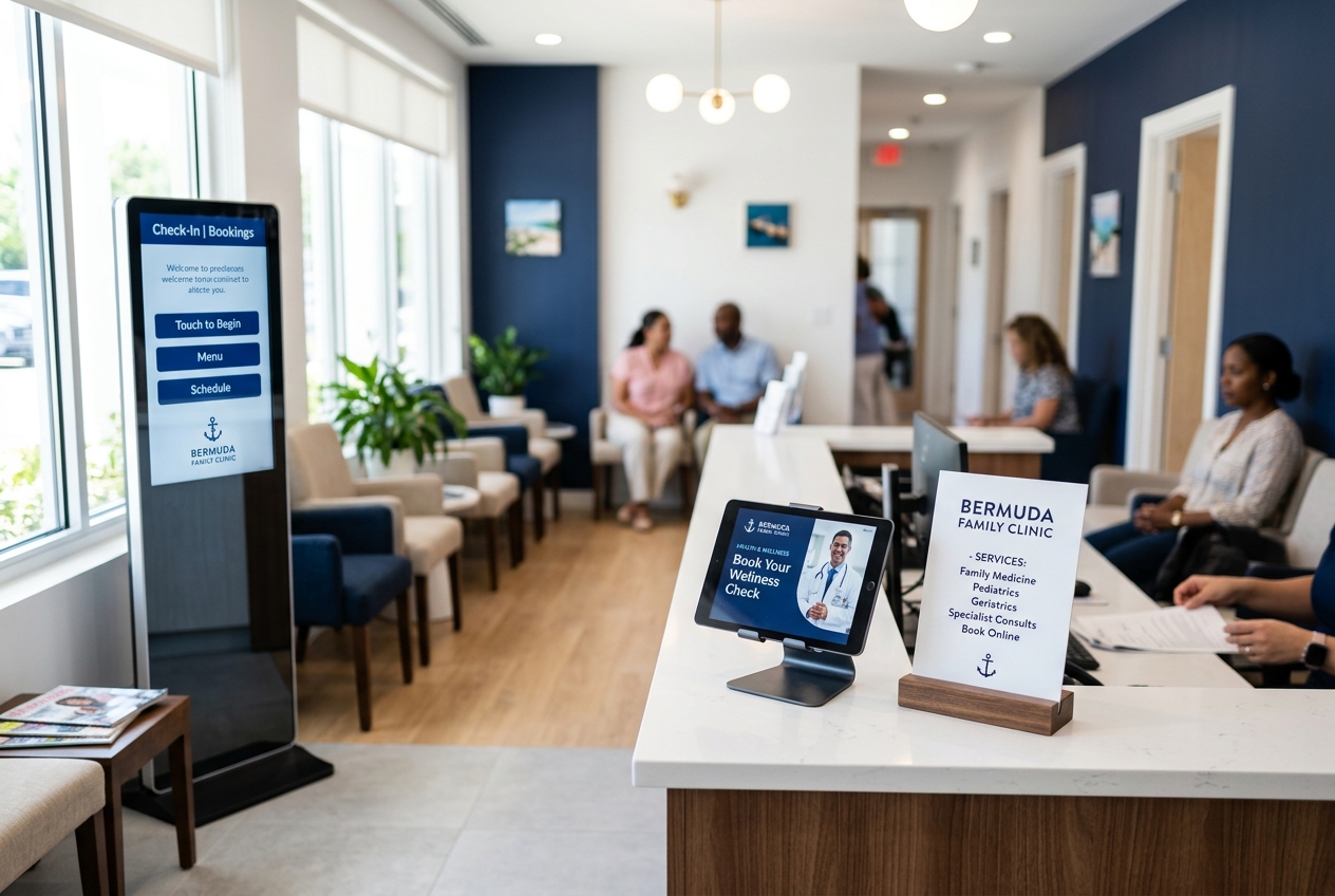 Digital signage in a medical clinic