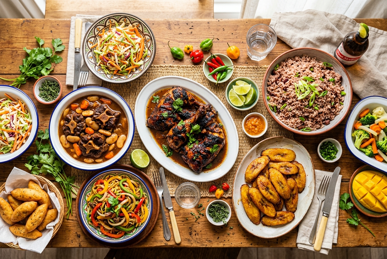 Sir. King Kitchen jerk chicken platter — authentic Jamaican food in Maine