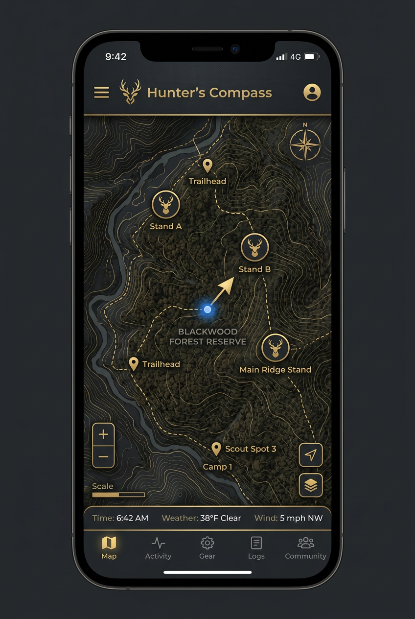 Waidbook map and stands screen