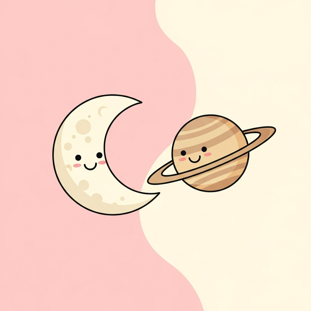 Moon and Saturn