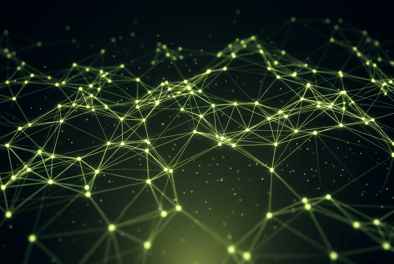 Flowing 3D data network of scanned crypto patterns