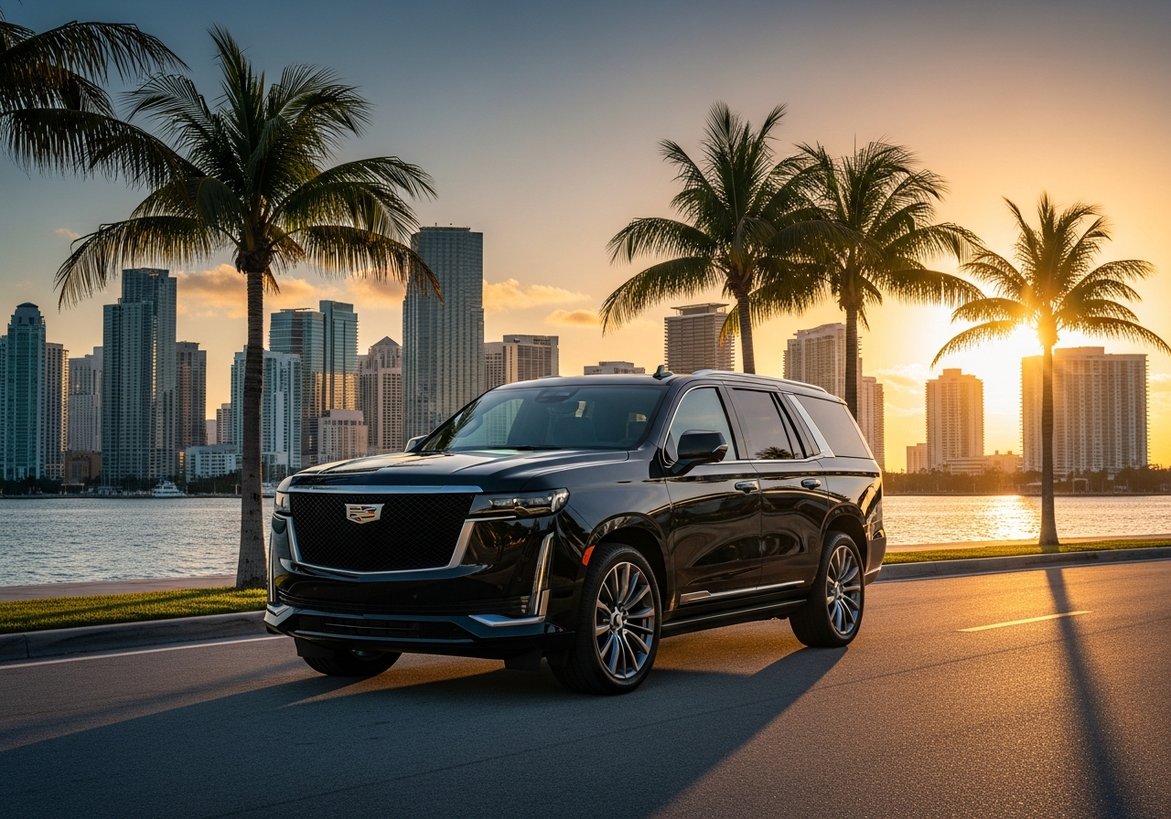 2026 Cadillac Escalade with Miami Skyline
