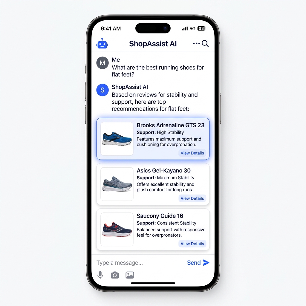 AI assistant recommending products