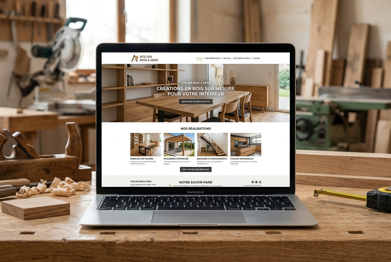 Site internet réalisé pour Atelier Bois & Sens
