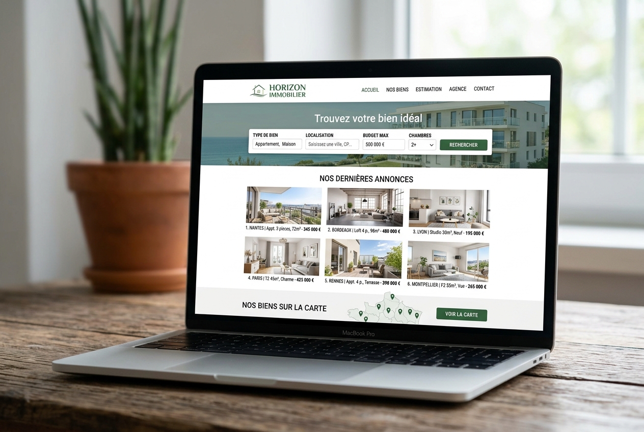 Site internet réalisé pour Horizon Immobilier