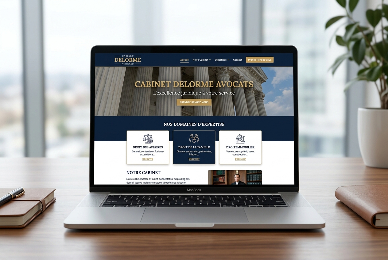 Site internet réalisé pour Cabinet Delorme Avocats
