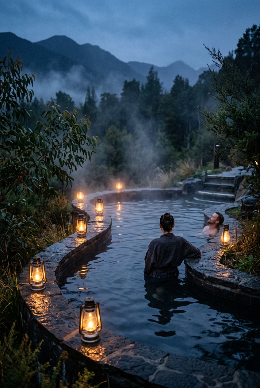 A serene spa pool