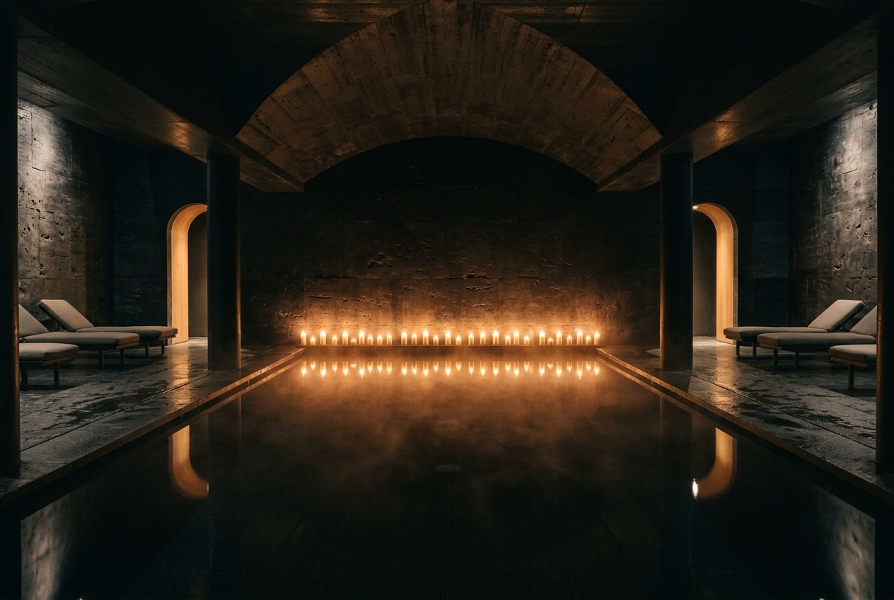 A dim luxury spa