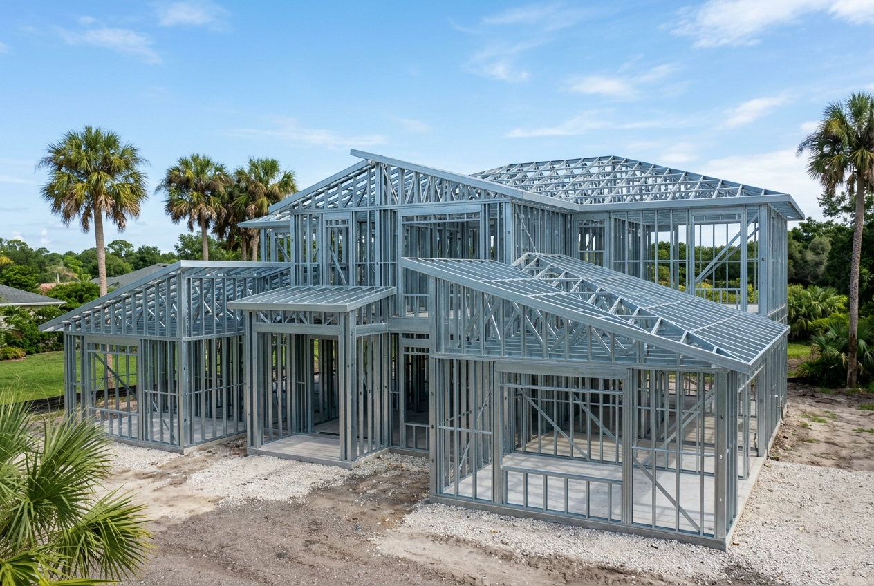 Modern Central Florida home framed in light-gauge steel