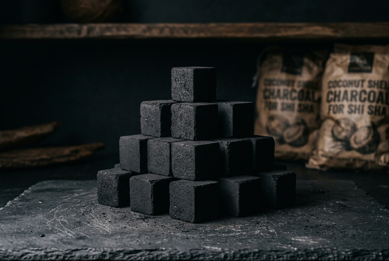 Indonesian coconut shell charcoal briquettes for export