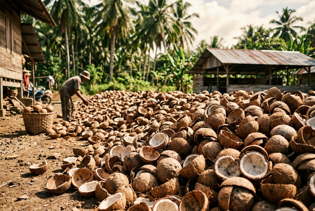 Raw coconut shells — Indonesian sourcing origin