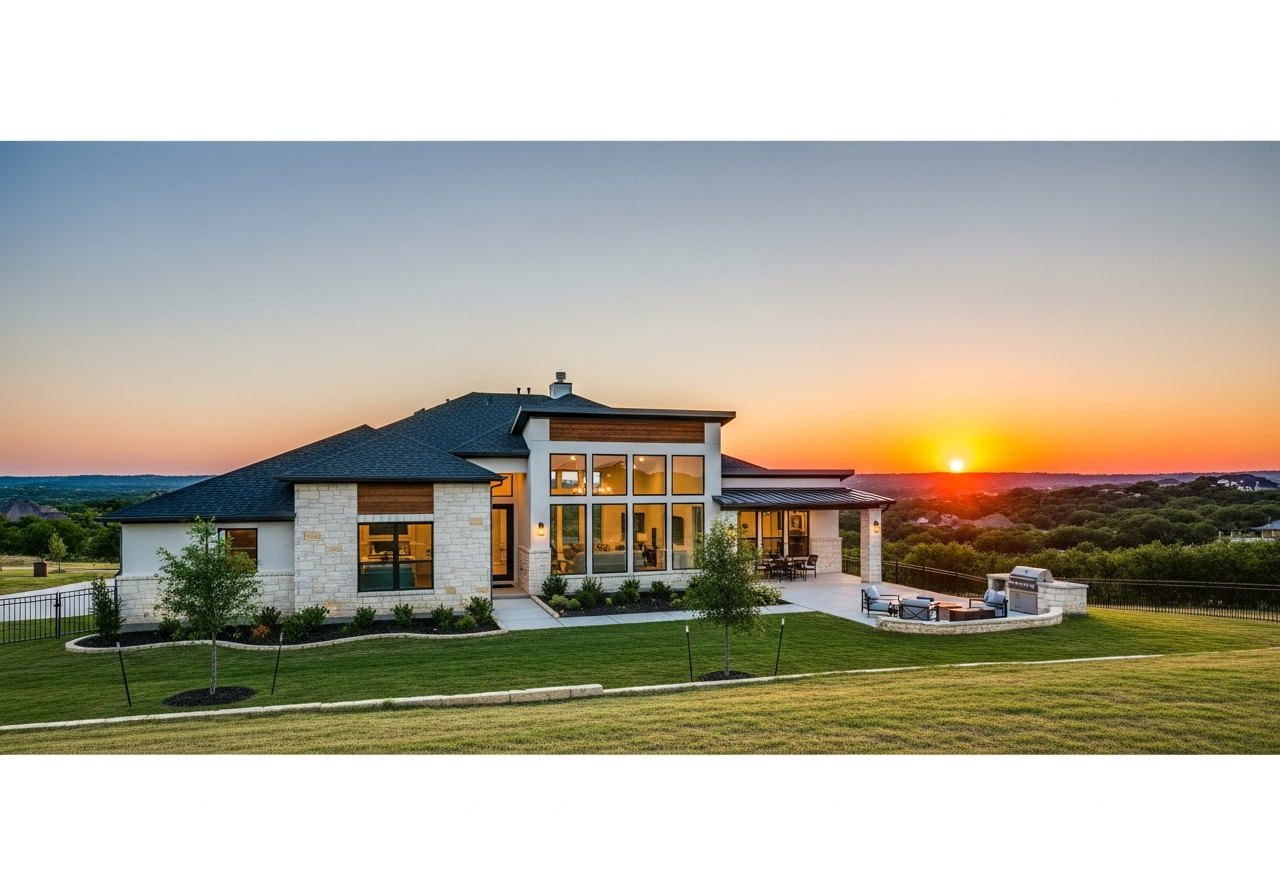 Midlothian Texas 4 bedroom modern home for sale Hill Country views