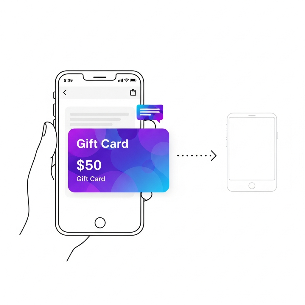 Digital e-gift card delivery via mobile phone