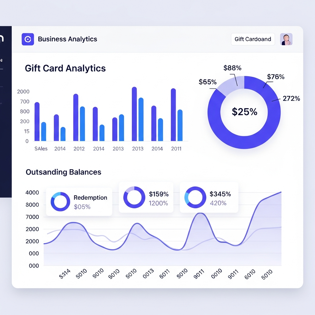 Gift card reporting and analytics dashboard