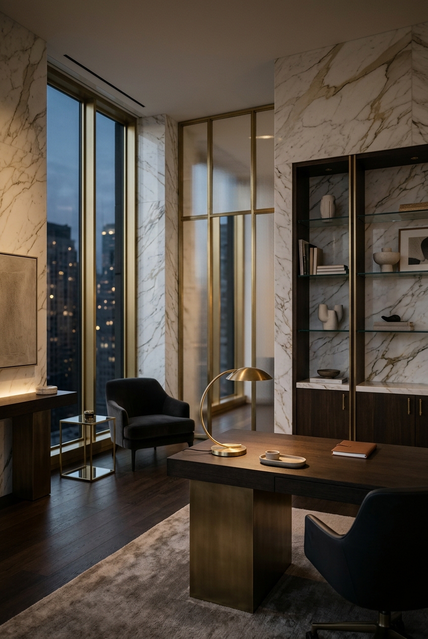 Marble and brass private office