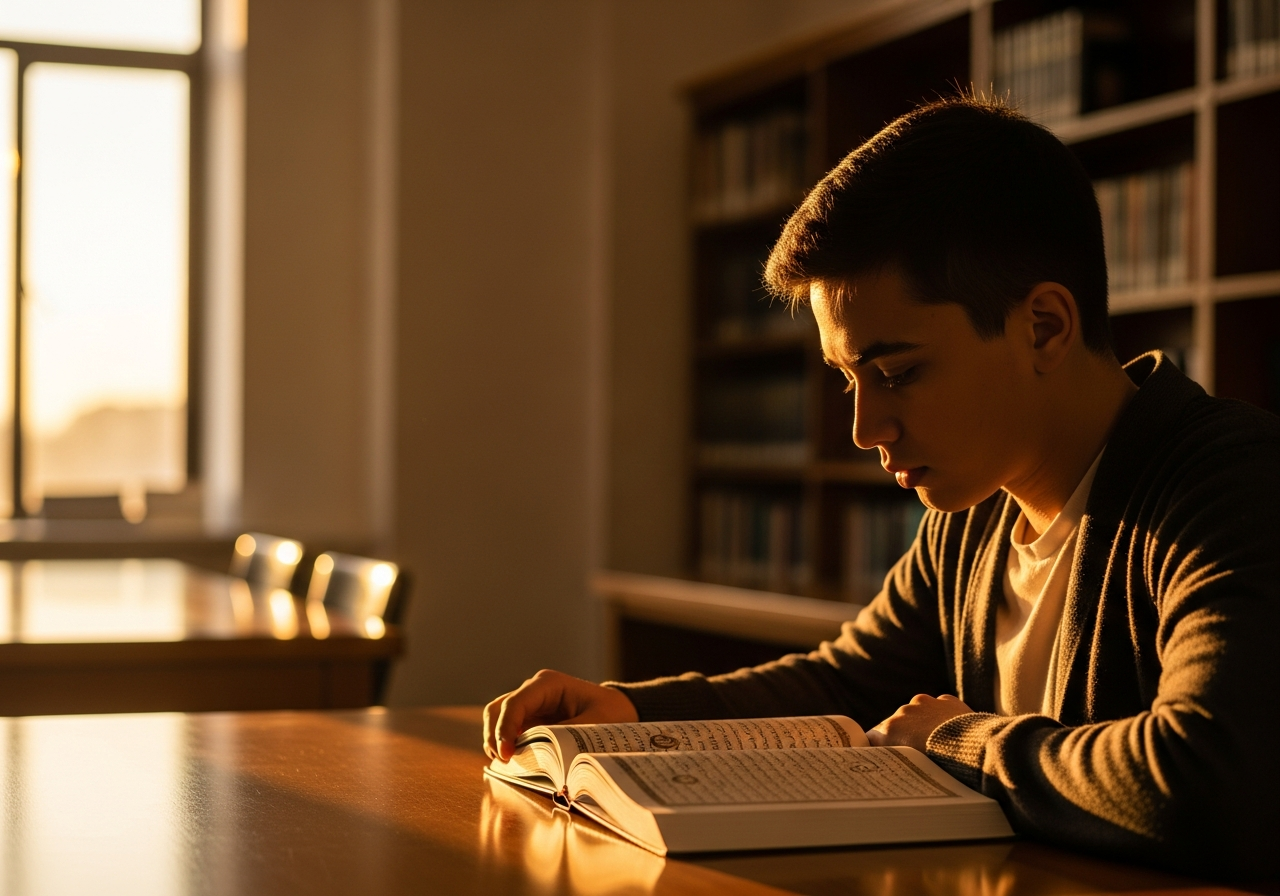 Student studying Quran