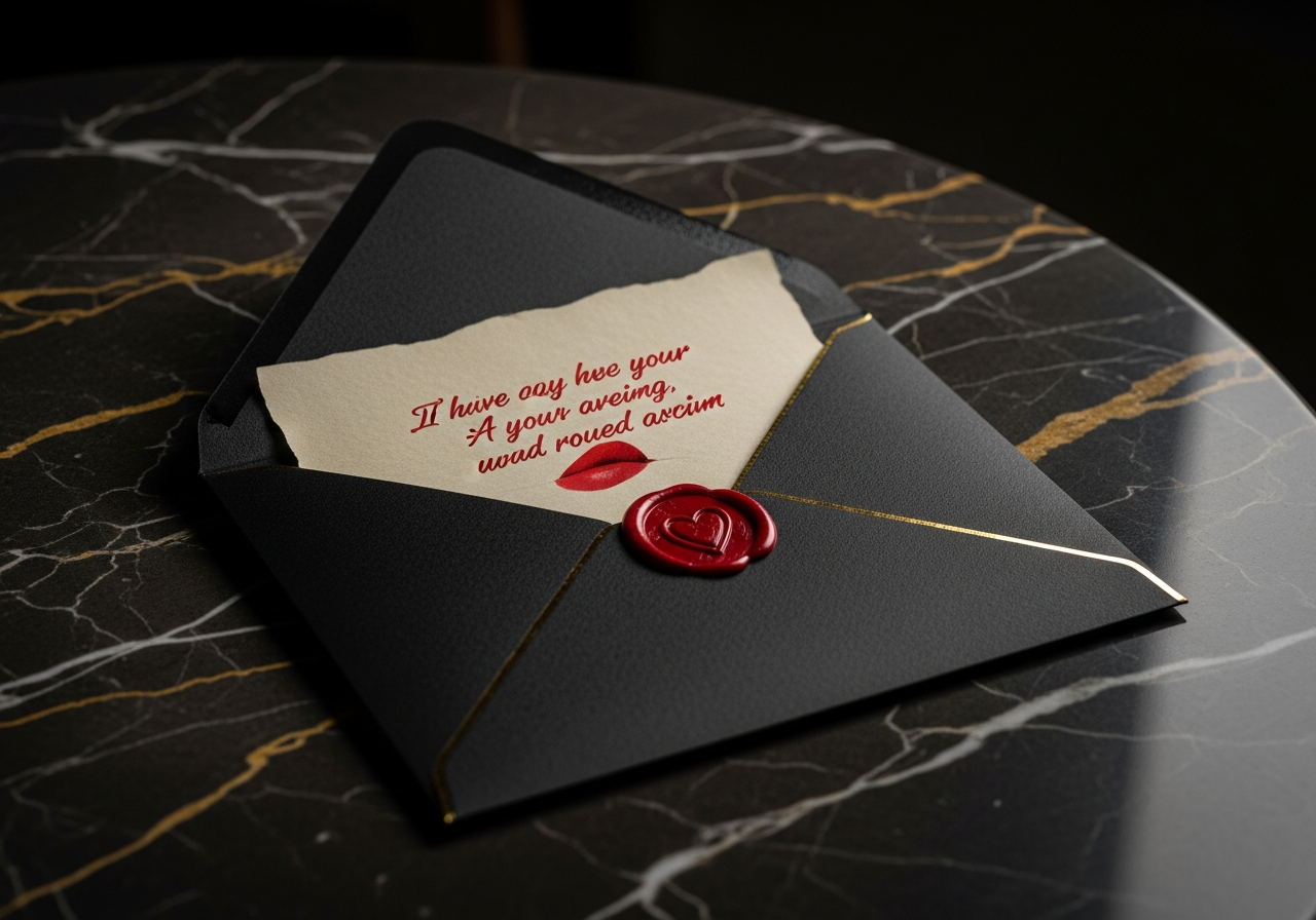 Lettera col rossetto e ceralacca rossa