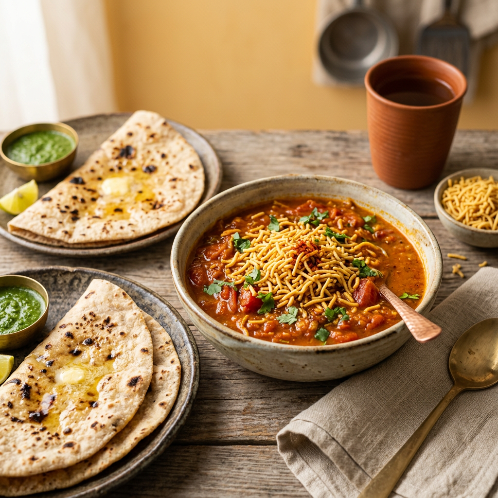 Sev Tamatar with 4 Butter Tawa Roti