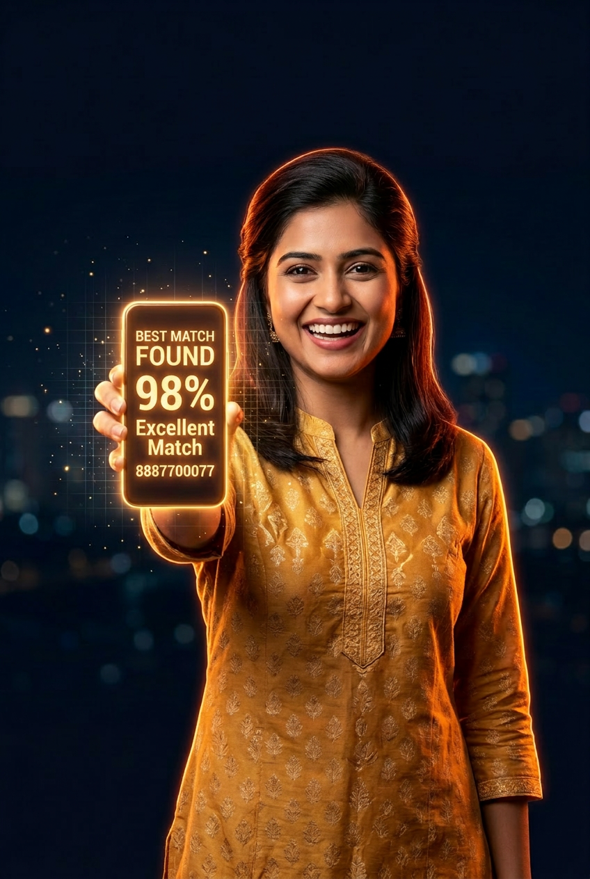 Woman holding her lucky mobile number