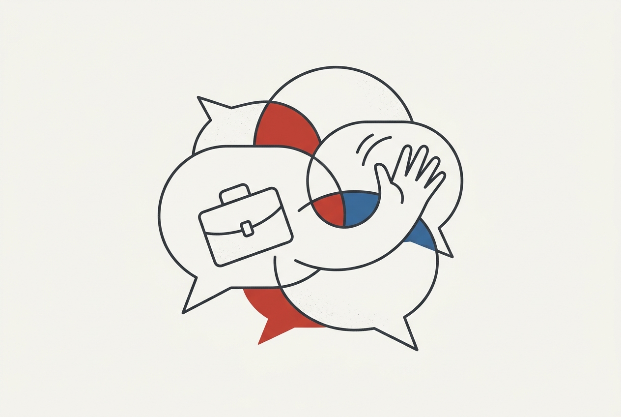 Ilustración de Hallo Suiza sobre expresiones suizas en el trabajo