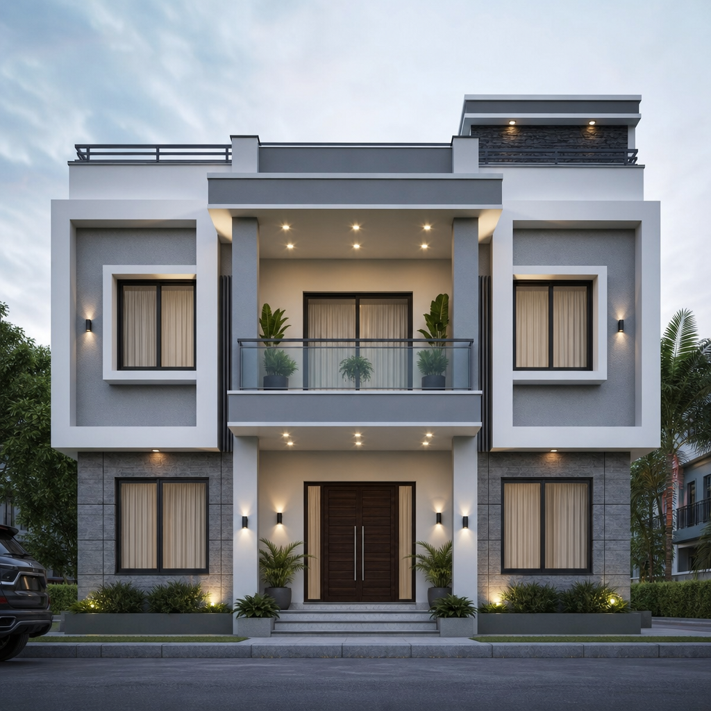 Square Modern 3D render