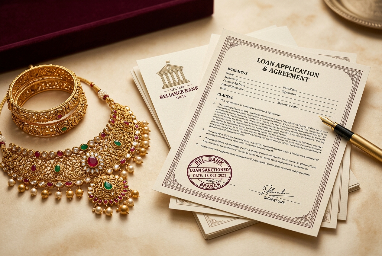 Bank-mortgaged gold jewellery with loan documents — buy back at Top Rate