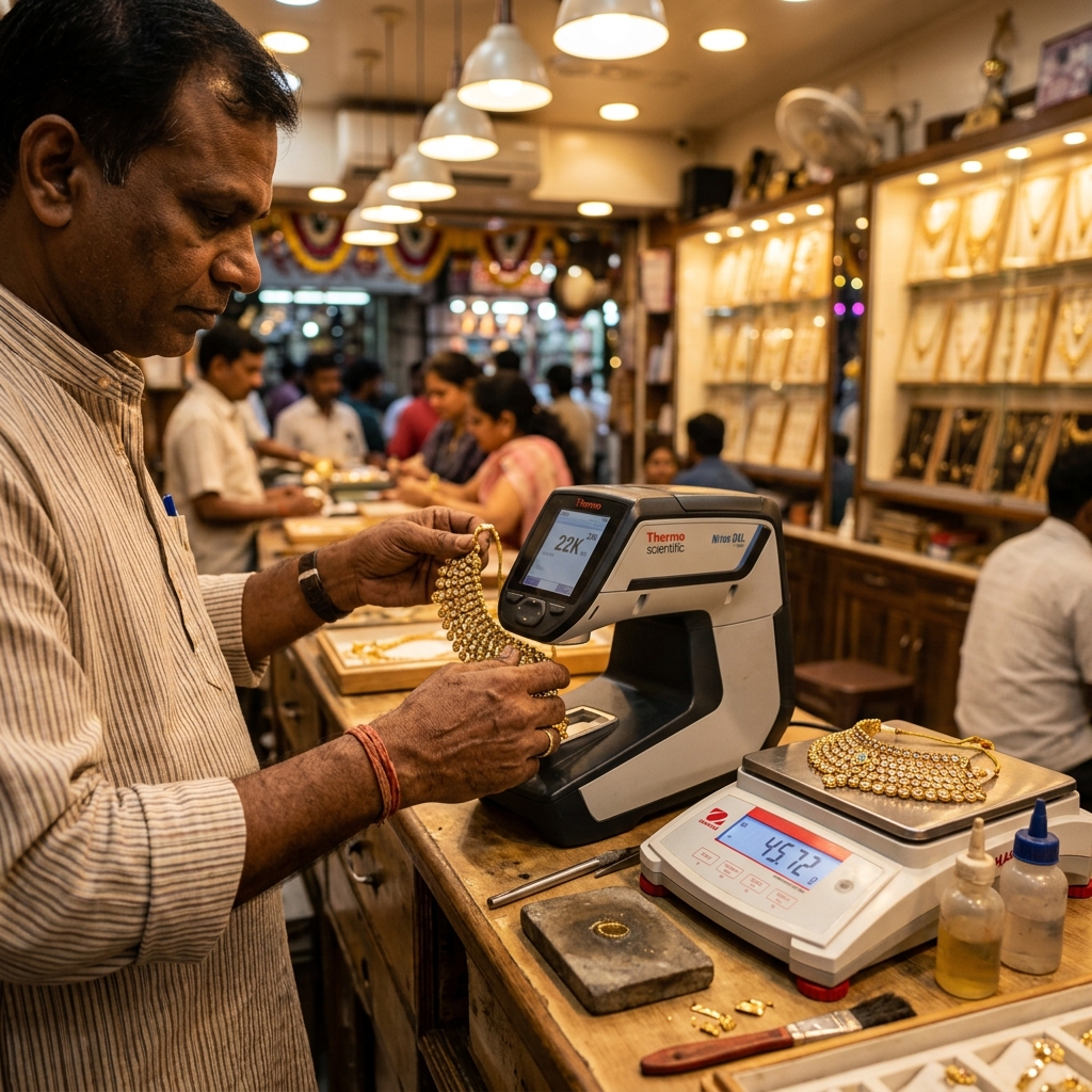 Live XRF Karat Testing — Top Rate buys these at best rate in Gurgaon