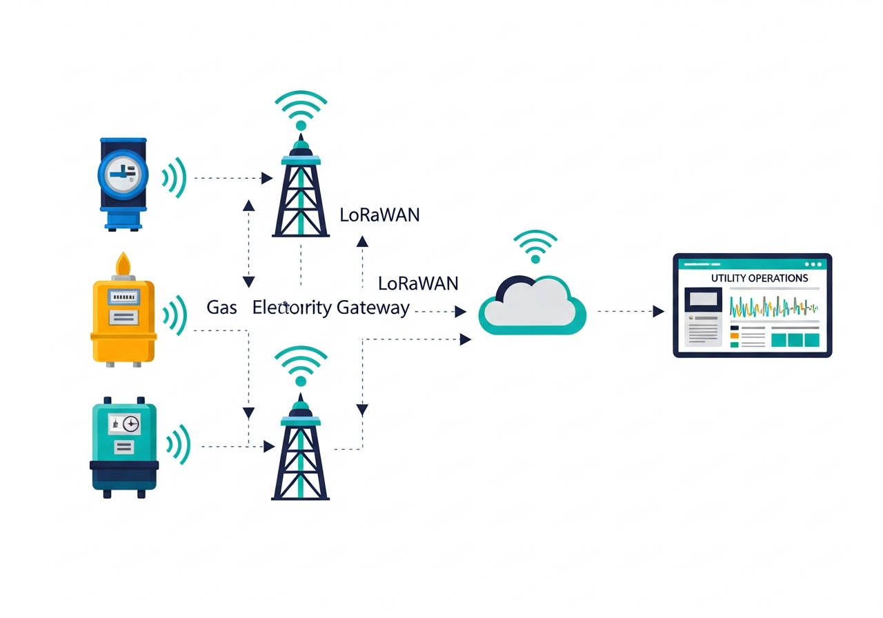 Smart Metering Infrastructure - meters, gateways, cloud and utility dashboard