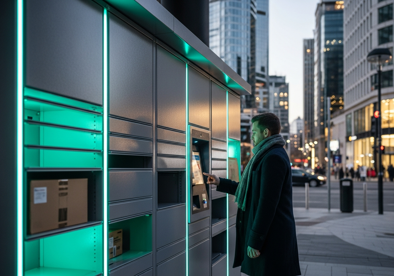 Parcel lockers deployed in urban environment for e-commerce pickup
