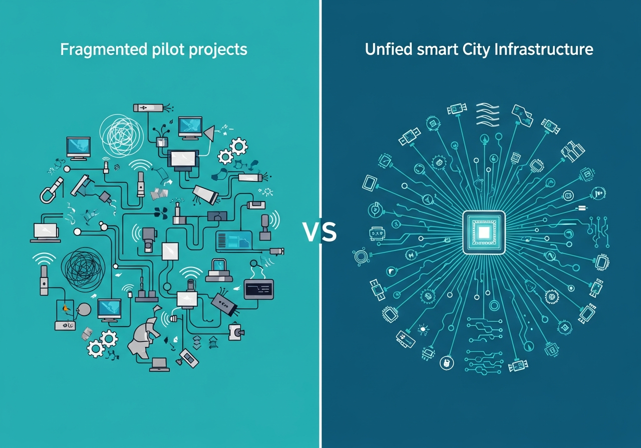 Fragmented pilot projects vs unified smart city infrastructure