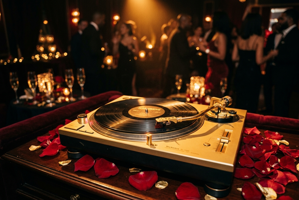 Vintage gold record player