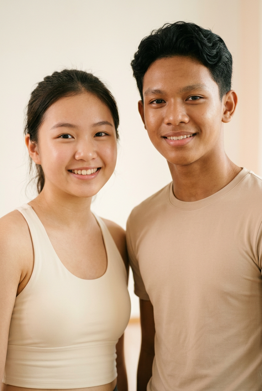 Southeast Asian teenagers with clear, healthy skin