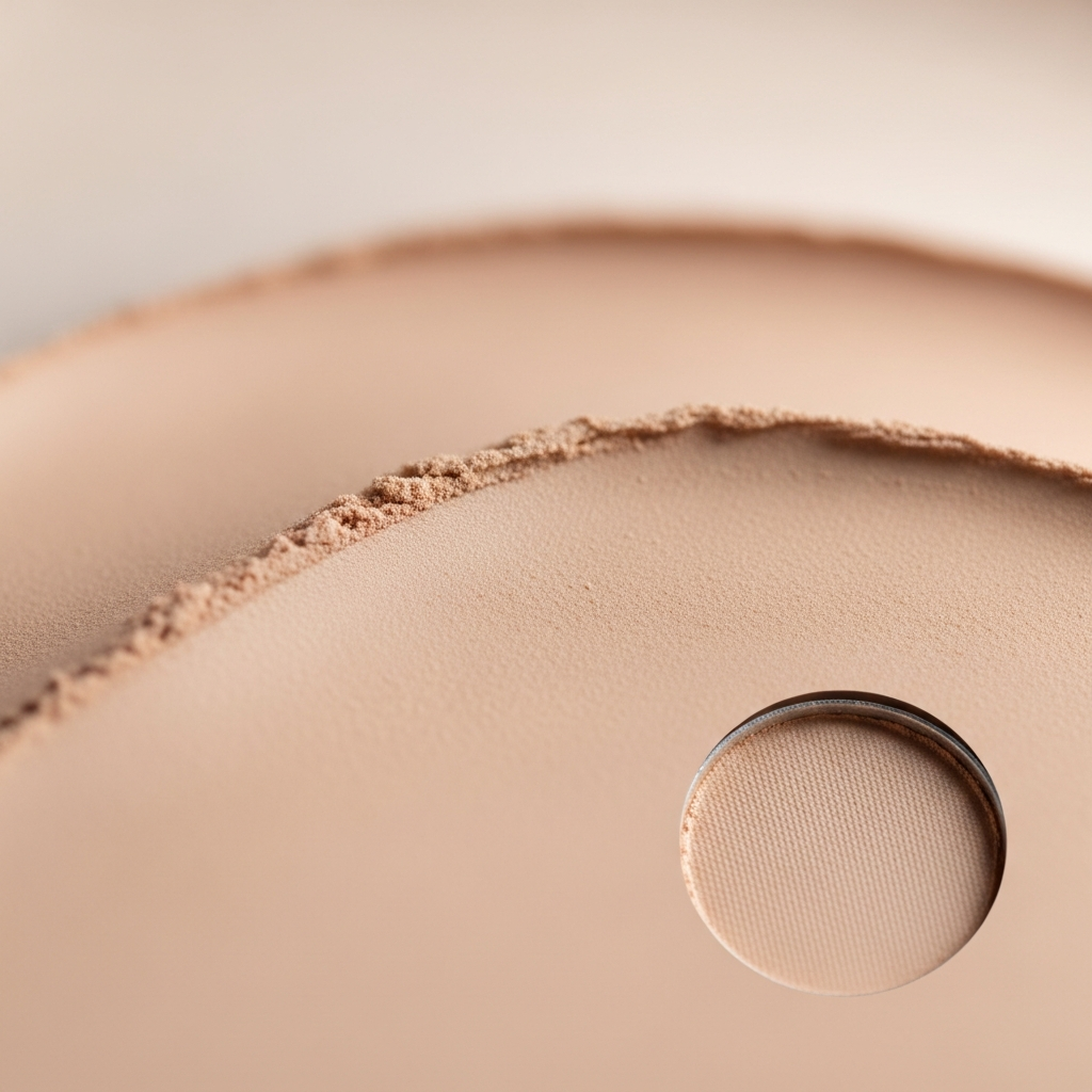 Macro shot of soft beige powder texture