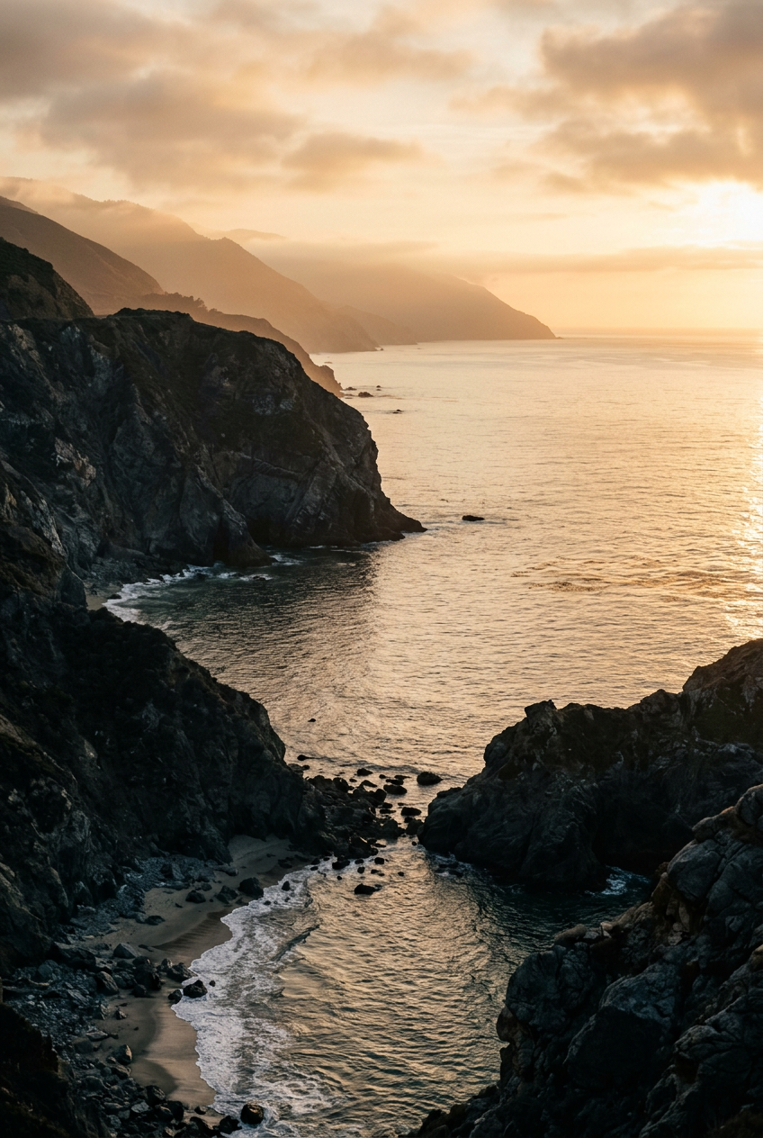 California coastline at golden hour