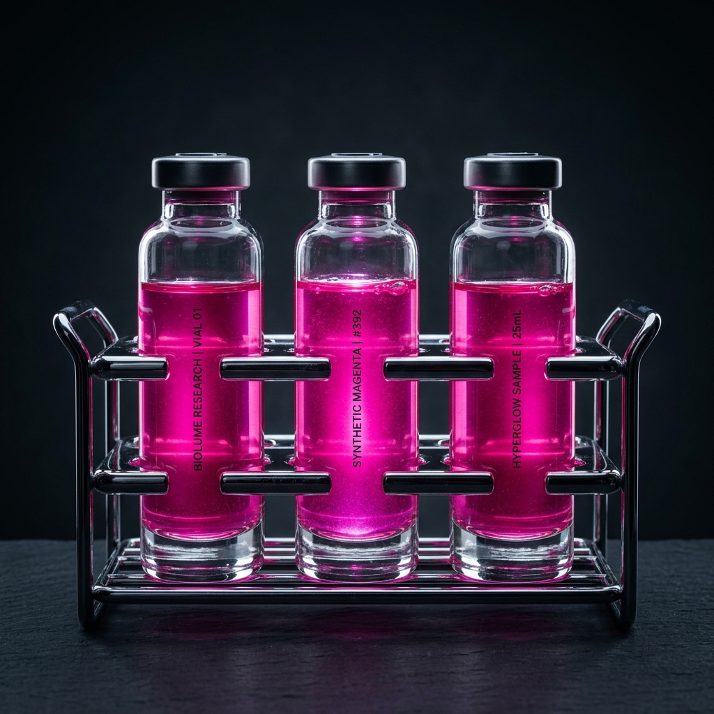 Research vials in a rack