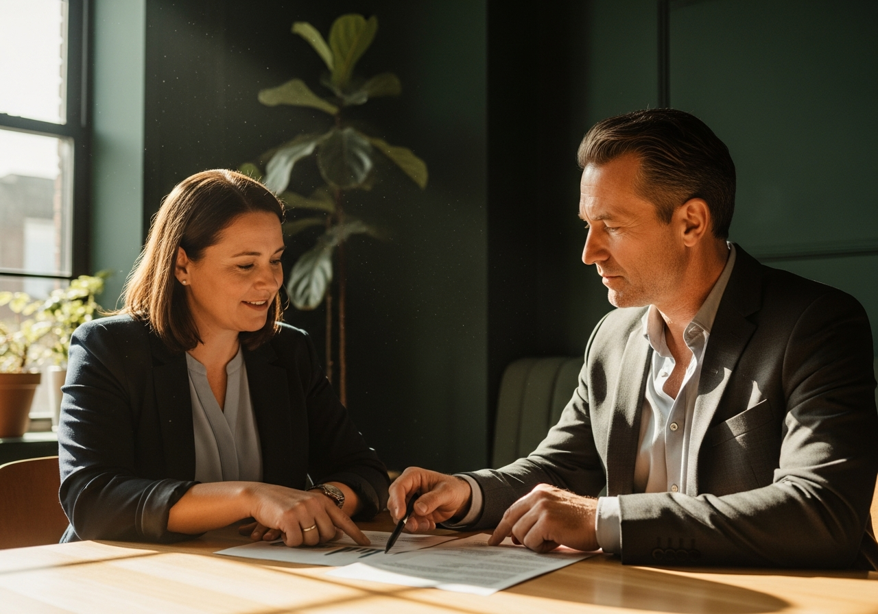 Adviseur in gesprek met zorgmedewerker