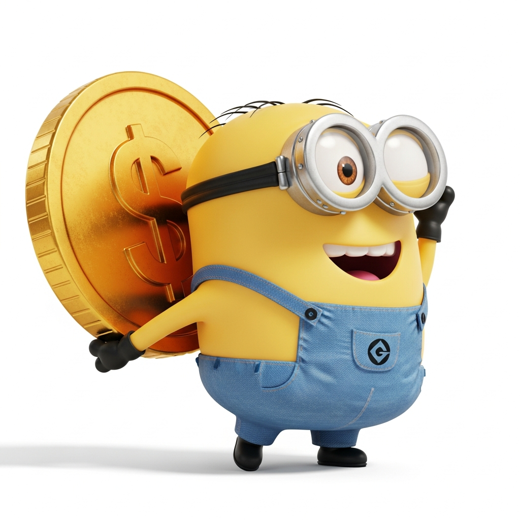 Minion with golden coin