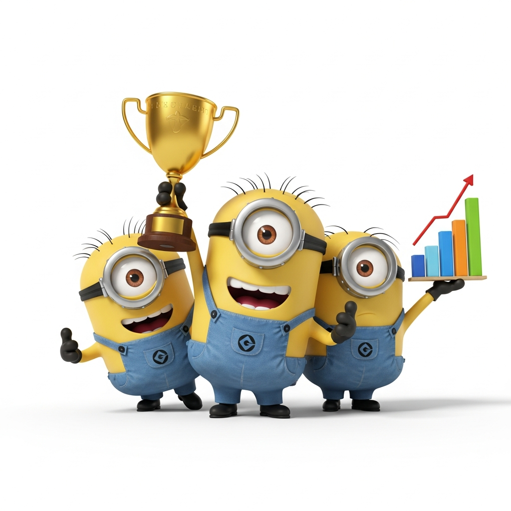 Happy celebrating minions