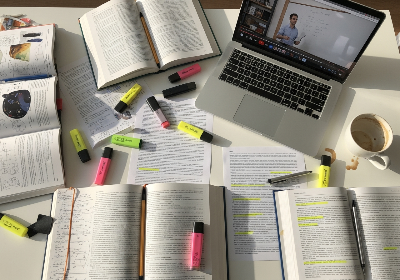 Messy study materials