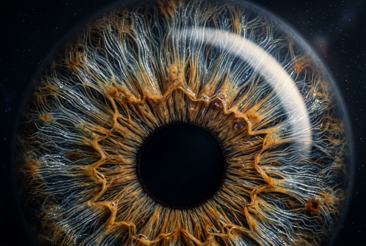 Human iris in macro