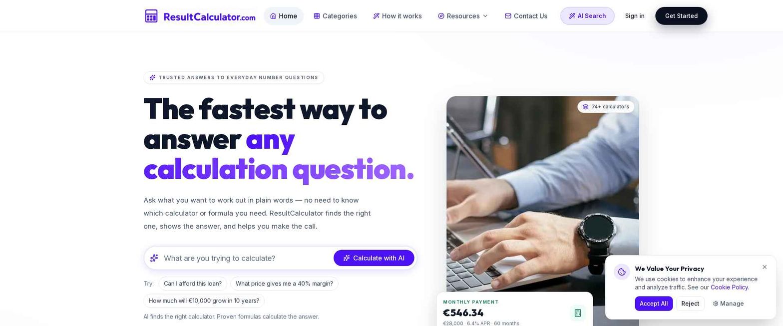 ResultCalculator.com preview