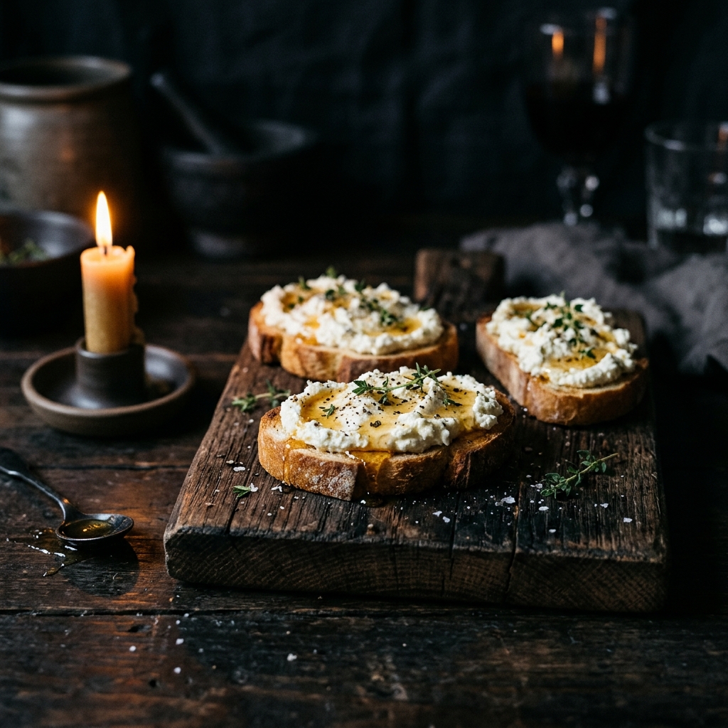 Whipped Feta & Honey Crostini