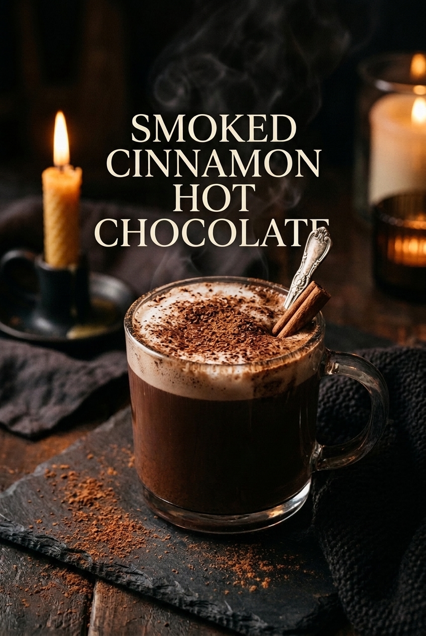 Pinterest pin for Smoked Cinnamon Hot Chocolate