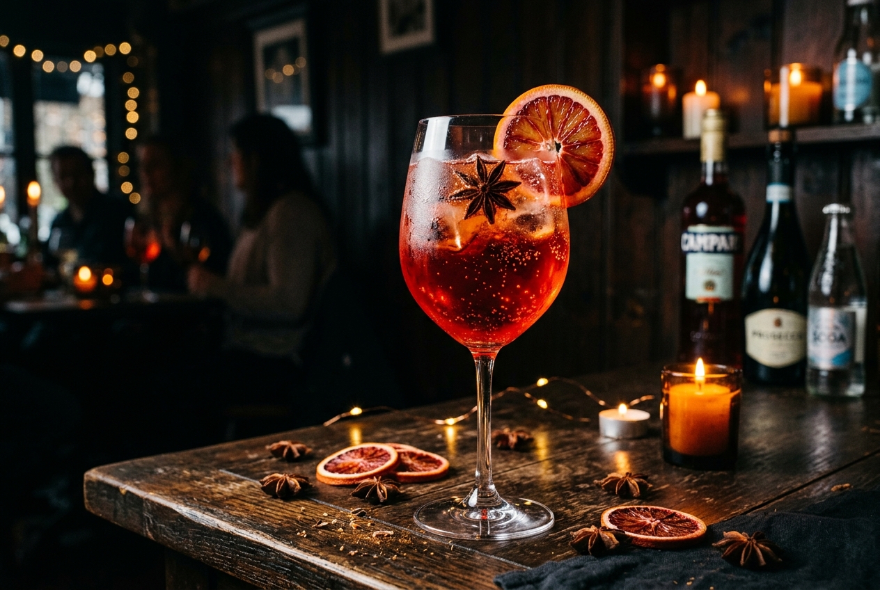 Blood Orange & Star Anise Spritz
