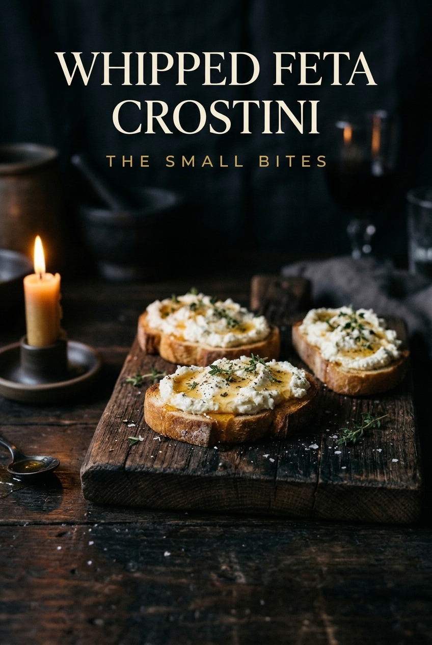 Pinterest pin for Whipped Feta & Honey Crostini