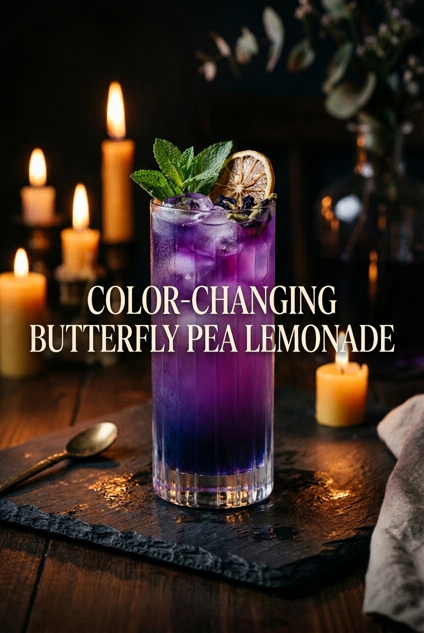Pinterest pin for Butterfly Pea Lemonade