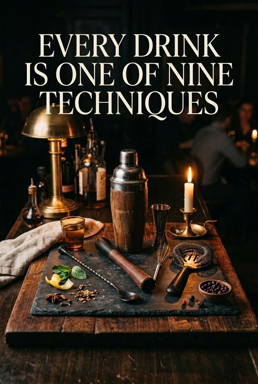 Every Drink Is One of Nine Techniques