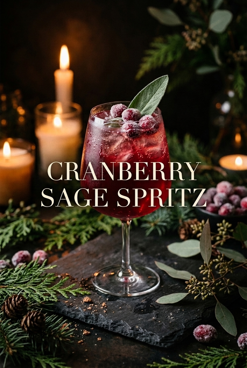Pinterest pin for Cranberry Sage Spritz