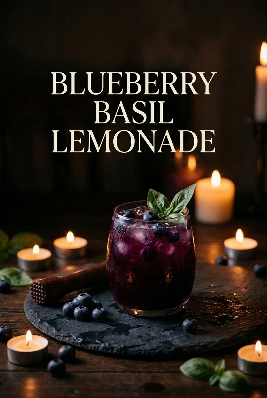 Pinterest pin for Blueberry Basil Lemonade