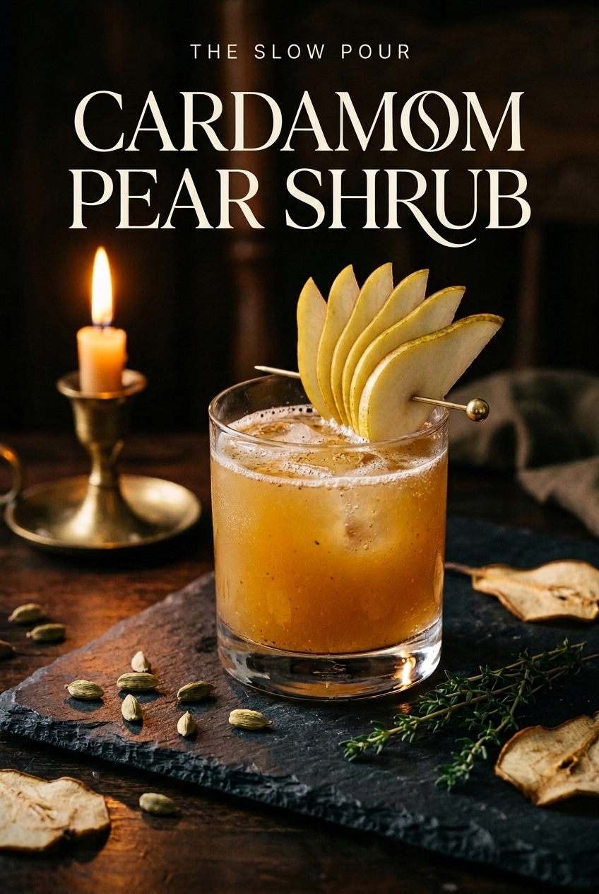 Cardamom Pear Shrub